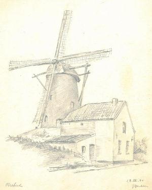 W. Marres, Molen, Oirsbeek molen, 1941